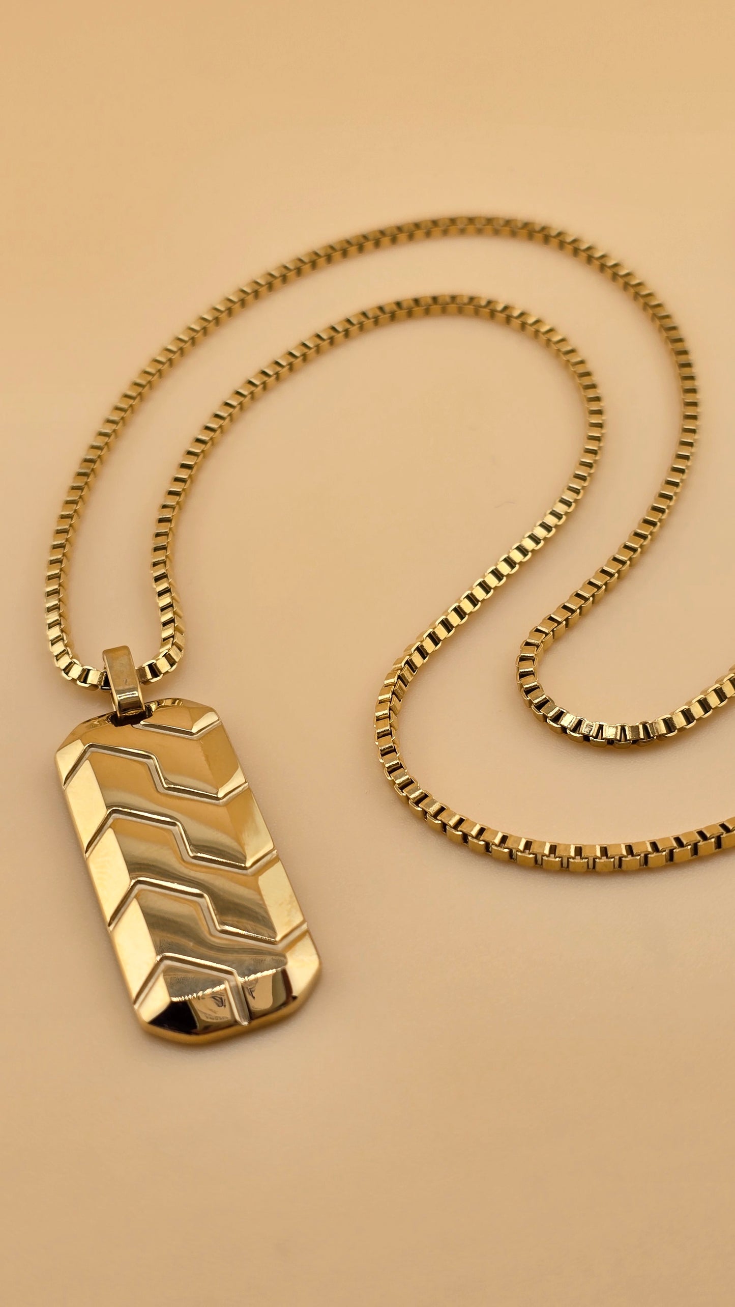 DIJE PLACA MILITAR Y CADENA VENECIANA 3mm