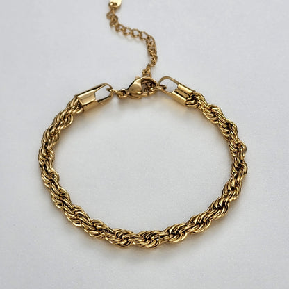 PULSERA TEJIDO LAZO 6mm ORO 18K LAMINADO