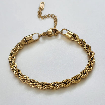 PULSERA TEJIDO LAZO 6mm ORO 18K LAMINADO