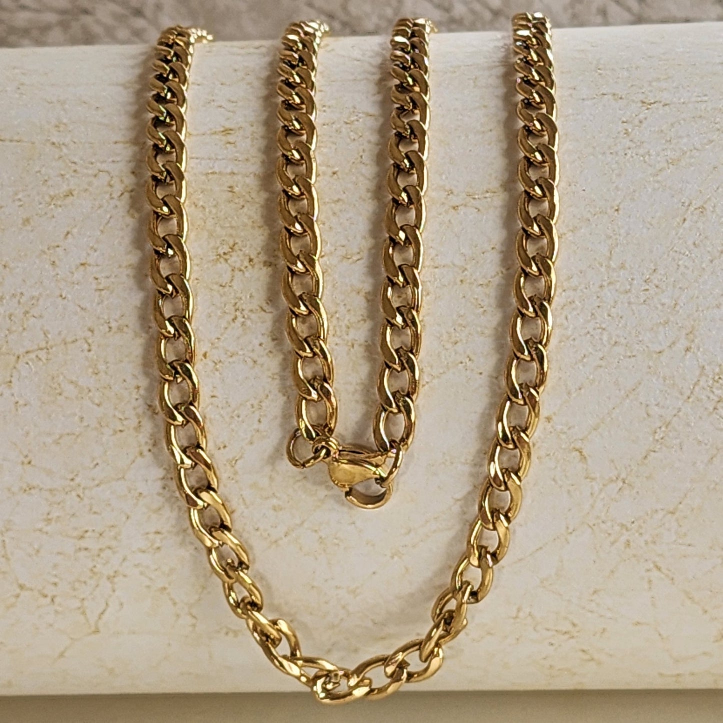 CADENA TEJIDO CUBANO 4.5mm ORO 18k LAMINADO