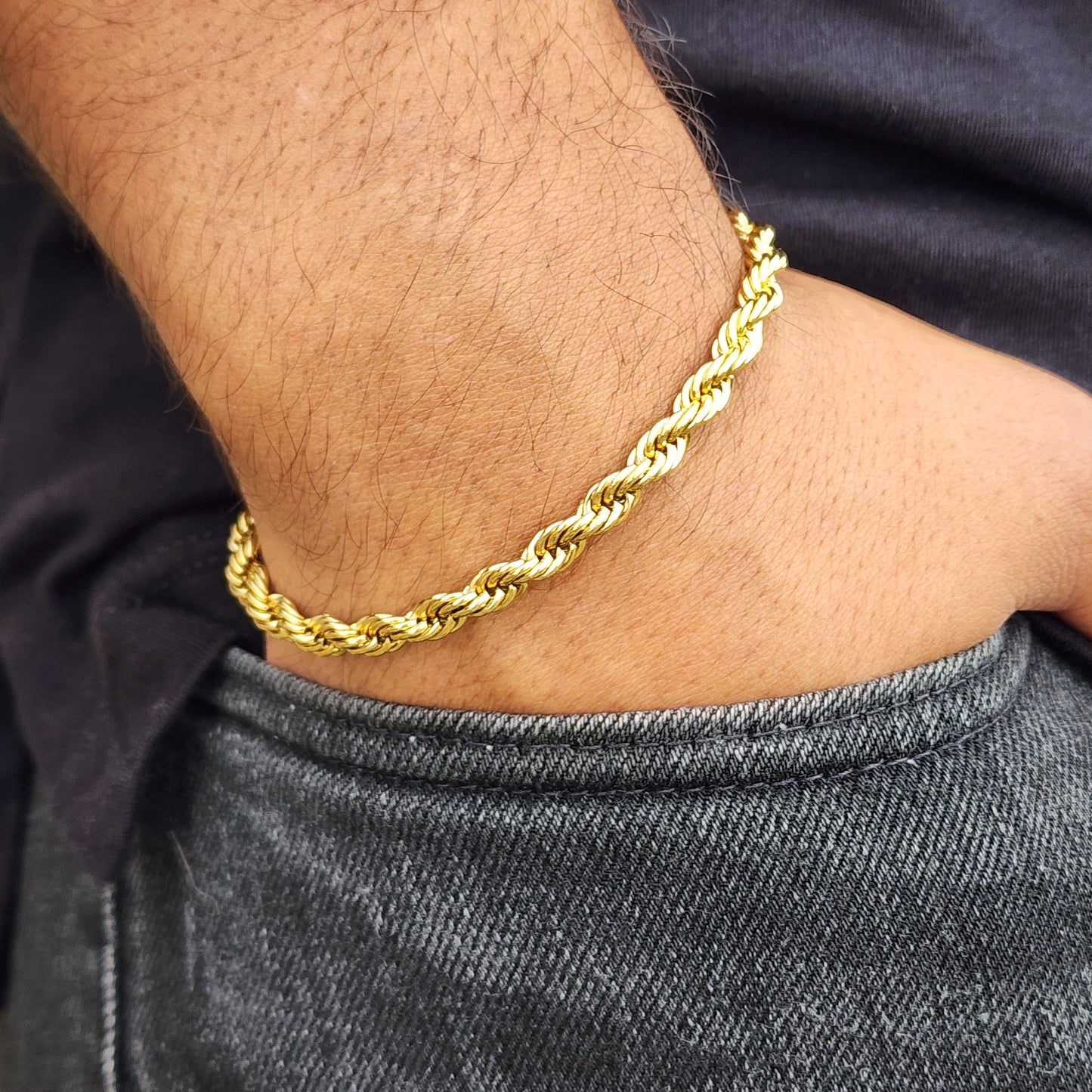 PULSERA TEJIDO LAZO 6mm ORO 18K LAMINADO