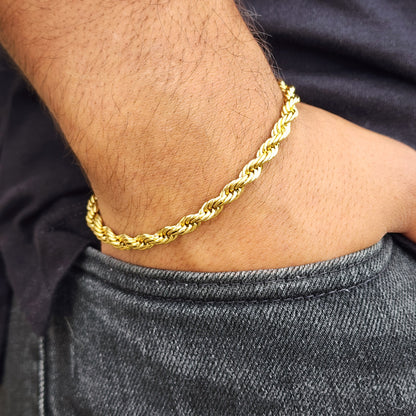 PULSERA TEJIDO LAZO 6mm ORO 18K LAMINADO