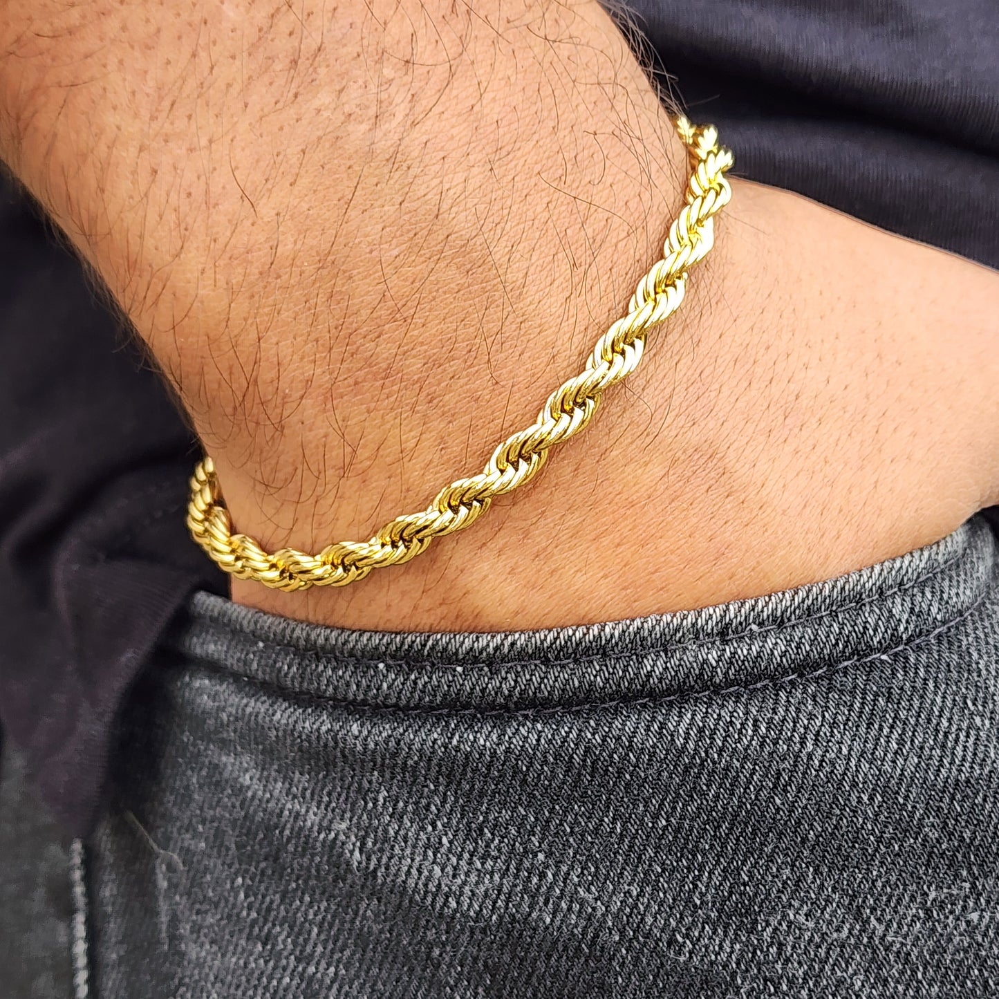 PULSERA TEJIDO LAZO 6mm ORO 18K LAMINADO