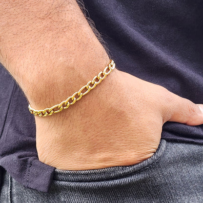 SET TEJIDO CARTIER 4.5mm ORO 18k LAMINADO - CADENA Y PULSERA