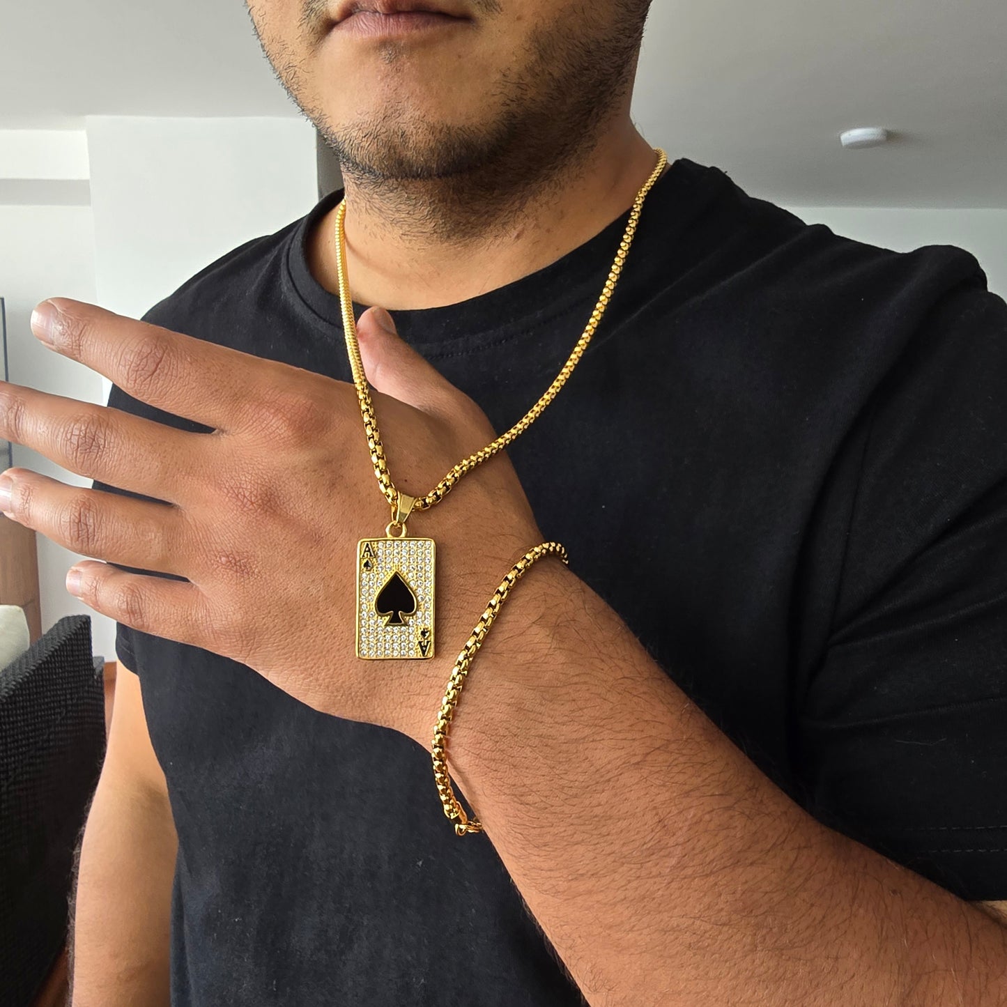 DIJE As DE PICAS ORO 18K LAMINADO