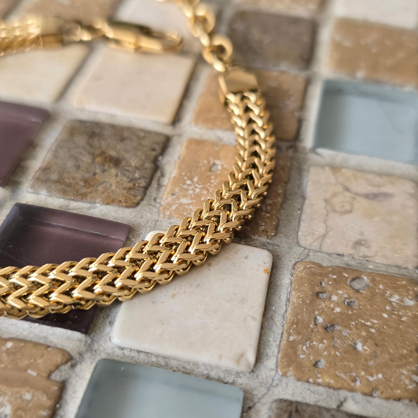 PULSERA DOBLE-FRANCO 6mm ORO 18K LAMINADO