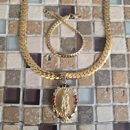 SET VIRGEN CON ELECCION DE TEJIDO! ORO LAMINADO 18K