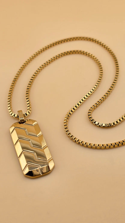 DIJE PLACA MILITAR Y CADENA VENECIANA 3mm