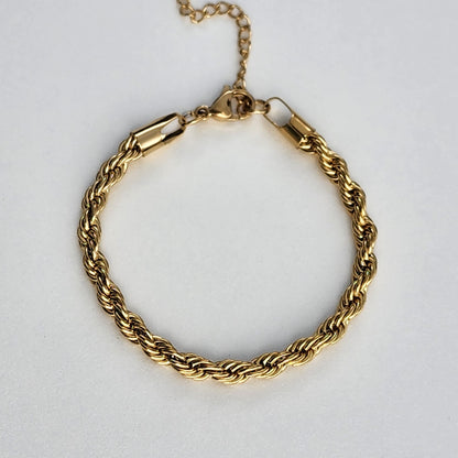 PULSERA TEJIDO LAZO 6mm ORO 18K LAMINADO
