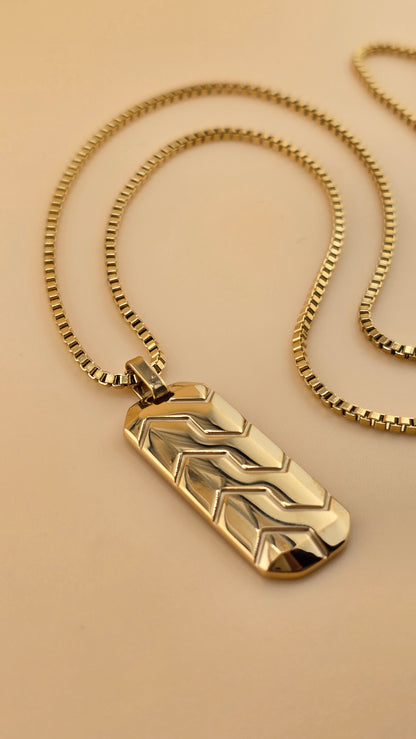 DIJE PLACA MILITAR Y CADENA VENECIANA 3mm