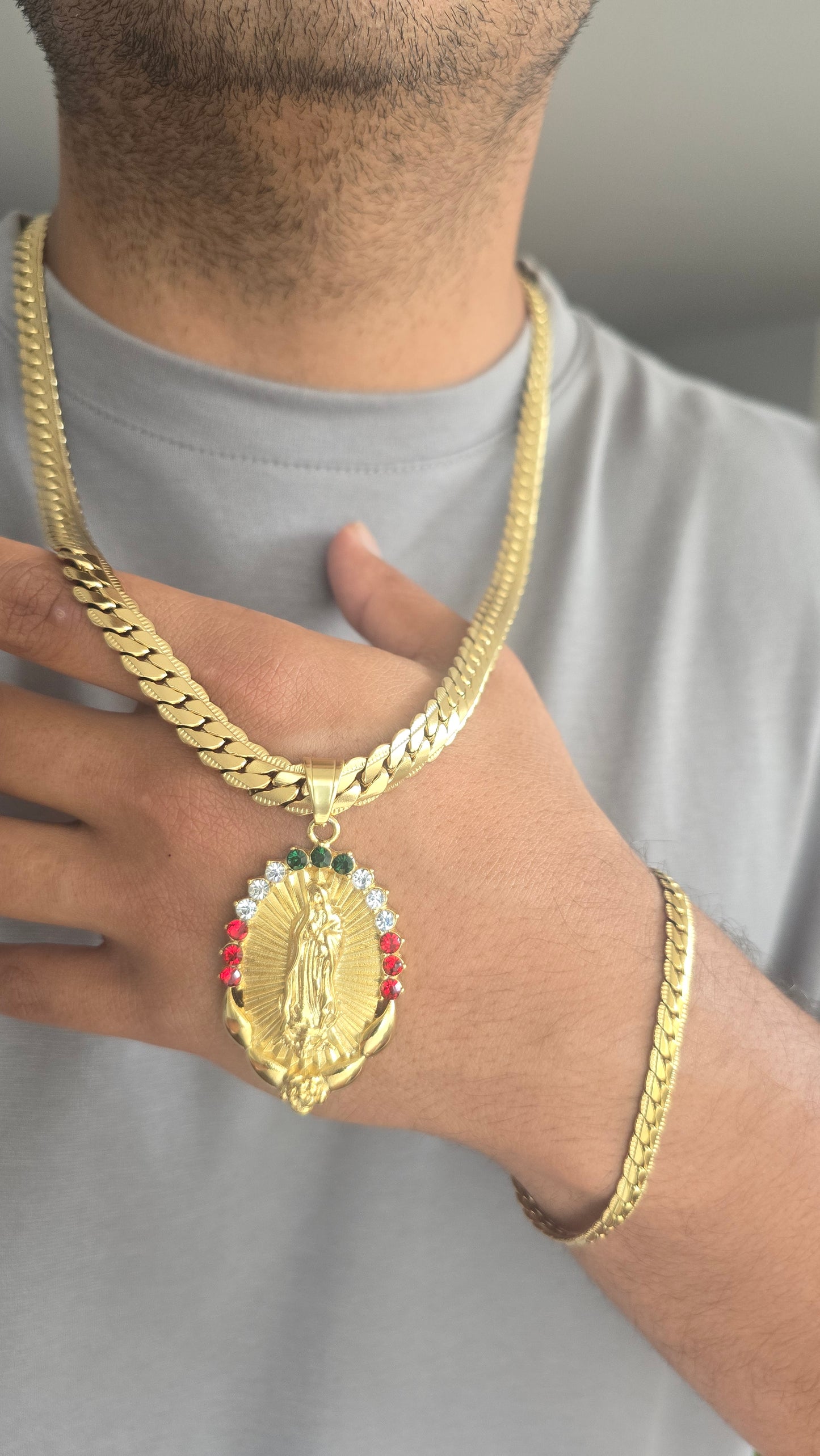 SET VIRGEN CON ELECCION DE TEJIDO! ORO LAMINADO 18K