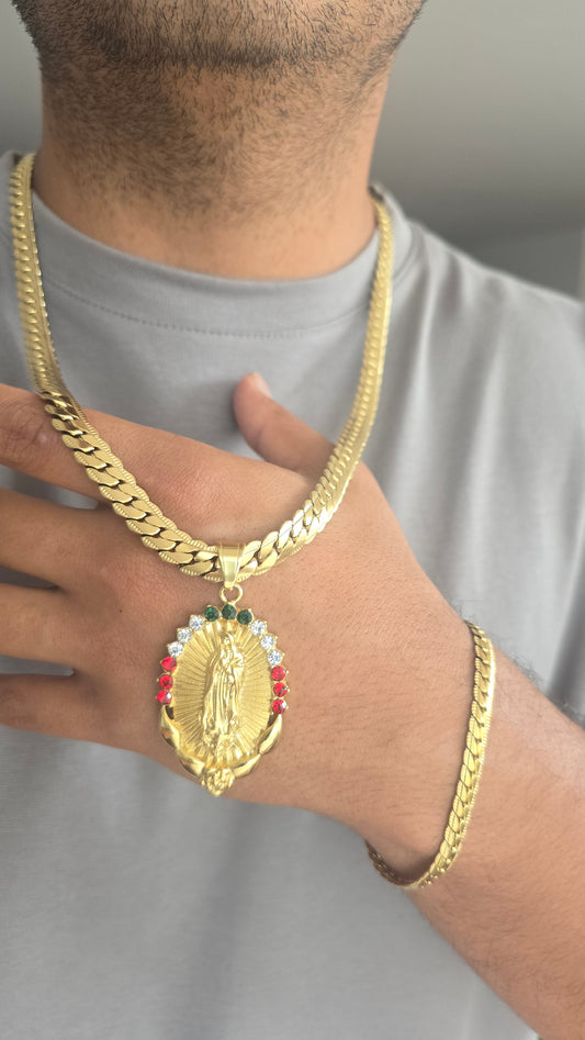 SET VIRGEN CON ELECCION DE TEJIDO! ORO LAMINADO 18K