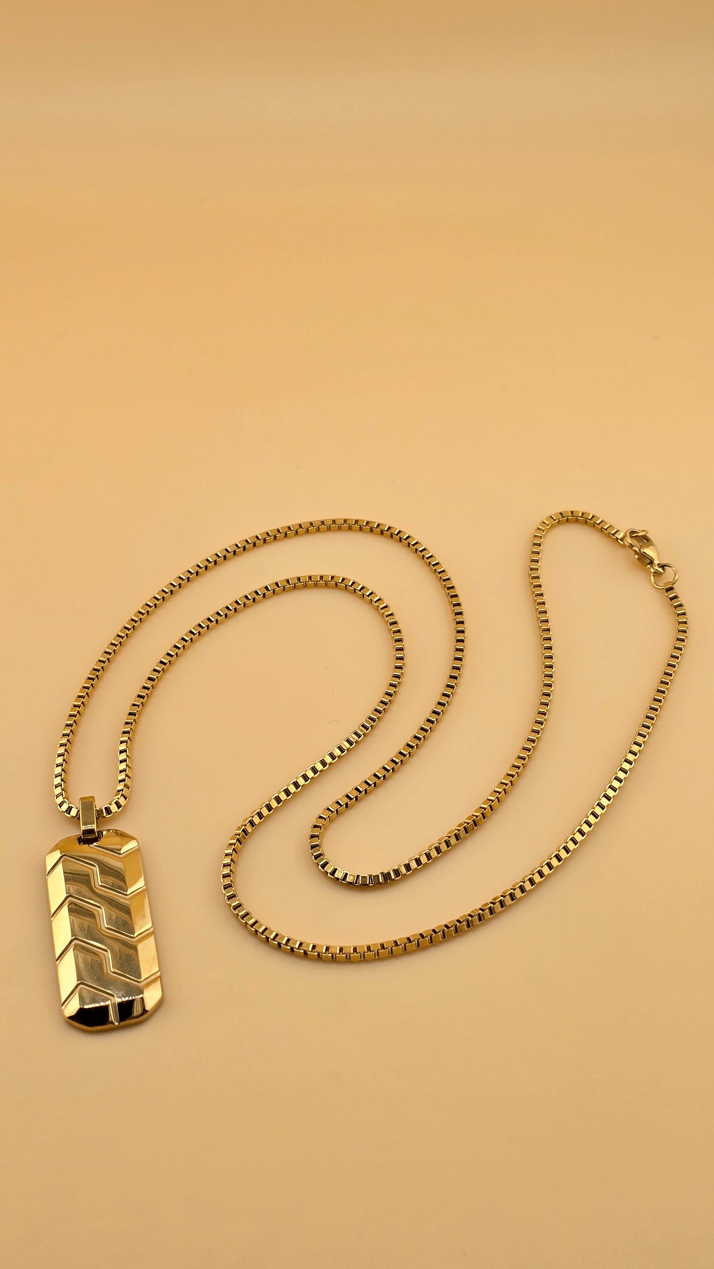 DIJE PLACA MILITAR Y CADENA VENECIANA 3mm