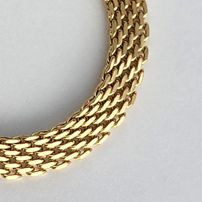 PULSERA TEJIDO CHINO DOBLE CARRIL 6mm ORO 18k LAMINADO