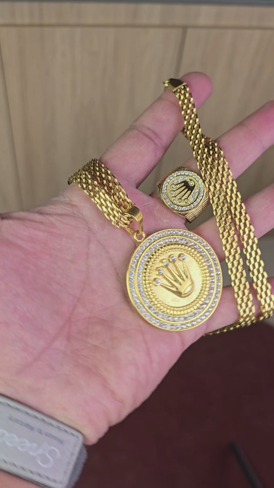 SET MONARCA! CADENA CHINA, DIJE MONARCA, ANILLO MONARCA